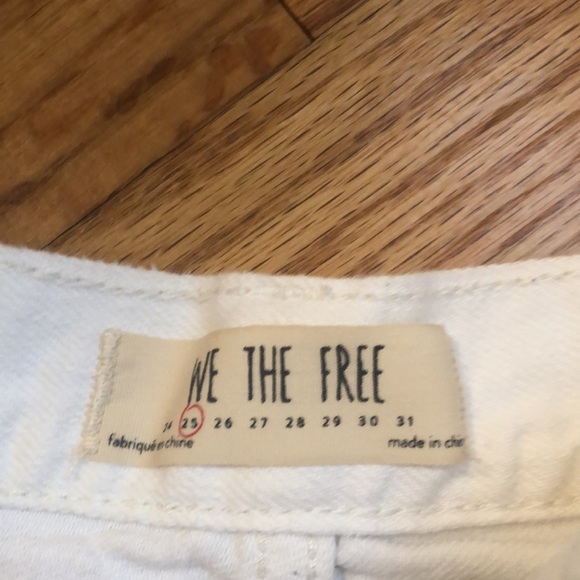 Free People Distressed White Denim Shorts - Picture 4 of 4